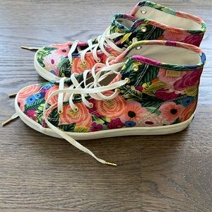 High top floral sneakers by Rifle Paper Co and Keds